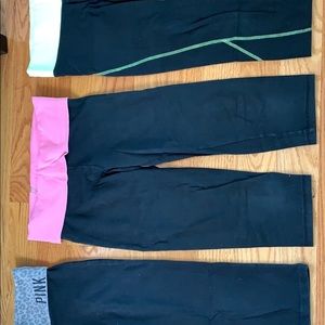 PINK cropped leggings bundle, Size XS/Small